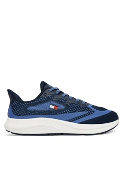 Sneakersy Tommy Jeans Runner Knitted EM0EM01713 Niebieski ze sklepu eobuwie.pl w kategorii Buty sportowe męskie - zdjęcie 188755744