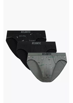 Atlantic 3-pack slipy męskie sport 3MP-206-CZA/CZA/KHAJ, Kolor czarny-khaki, Rozmiar 2XL, ATLANTIC ze sklepu Intymna w kategorii Majtki męskie - zdjęcie 188756893