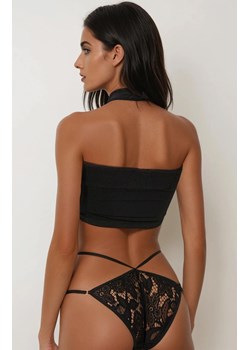 Koronkowe wysokie figi damskie z paskami SECRET SIN, Kolor czarny, Rozmiar S/M/L, PURE SIN ze sklepu Intymna w kategorii Majtki damskie - zdjęcie 188757051