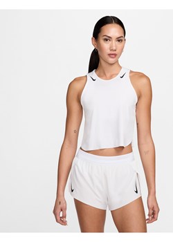 Damska koszulka bez rękawów o skróconym kroju do biegania Dri-FIT ADV Nike AeroSwift - Biel ze sklepu Nike poland w kategorii Bluzki damskie - zdjęcie 188757193