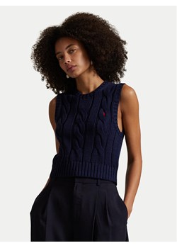 Polo Ralph Lauren Sweter 211959295002 Granatowy Slim Fit ze sklepu MODIVO w kategorii Swetry damskie - zdjęcie 188758391