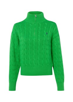 Polo Ralph Lauren Sweter damski z dzianiny Kobiety Bawełna zielony jednolity ze sklepu vangraaf w kategorii Swetry damskie - zdjęcie 188759324