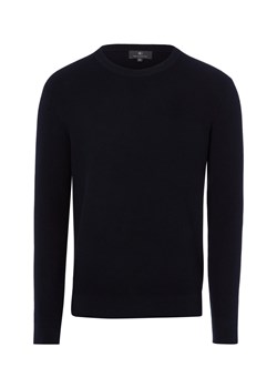 Nils Sundström Męski sweter z dzianiny Mężczyźni Bawełna granatowy jednolity ze sklepu vangraaf w kategorii Swetry męskie - zdjęcie 188759334