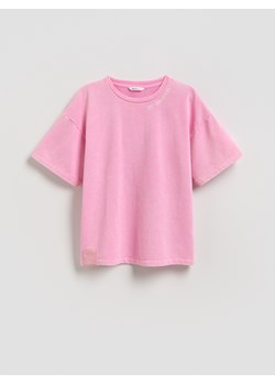 Reserved - T-shirt z efektem sprania - fioletowy ze sklepu Reserved w kategorii Bluzki dziewczęce - zdjęcie 188759403