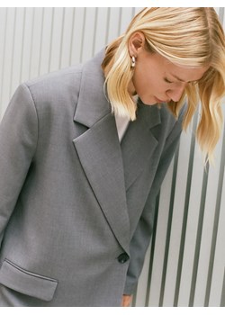 Reserved - Marynarka z dodatkiem wiskozy - ciemnoszary ze sklepu Reserved w kategorii Marynarki damskie - zdjęcie 188759410