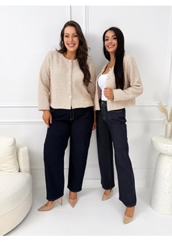 Beżowy Żakiet w Jodełkę ze sklepu ModnaKiecka.pl w kategorii Kurtki damskie - zdjęcie 188760090