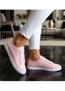 Pastelowe tenisówki damskie Różowe /A4-3 18719 T7/ ze sklepu Pantofelek24.pl w kategorii Trampki damskie - zdjęcie 188761751