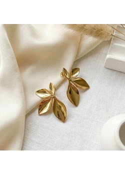 Kolczyki damskie złote duże liście ze stali chirurgicznej ze sklepu otien.com w kategorii Kolczyki - zdjęcie 188762412