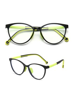 Okulary dla dziewczynki zerówki do komputera z filtrem Blue Light 25183C czarny/zielony ze sklepu Stylion w kategorii Akcesoria dziecięce - zdjęcie 188762423