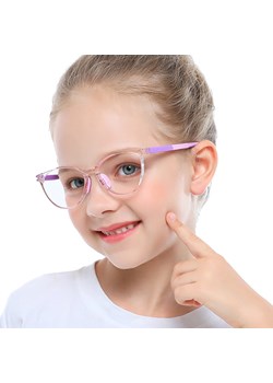 Okulary dla dziewczynki zerówki do komputera z filtrem Blue Light 25183D transparentny/fiolet ze sklepu Stylion w kategorii Akcesoria dziecięce - zdjęcie 188762424