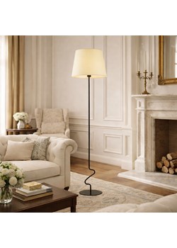 Klasyczna lampa podłogowa do salonu SURAT z materiałowym abażurem ze sklepu Lysne w kategorii Lampy podłogowe - zdjęcie 188762482