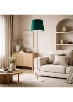 Lampa stojąca SURAT z materiałowym abażurem zieleń butelkowa ze sklepu Lysne w kategorii Lampy podłogowe - zdjęcie 188762502