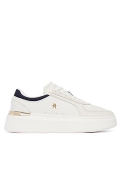 Sneakersy Tommy Hilfiger Th Satin Platform Sneaker FW0FW09307 Écru ze sklepu eobuwie.pl w kategorii Buty sportowe damskie - zdjęcie 188762624