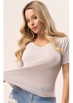 Bluzka z krótkim rękawem popielata Serina, Kolor popielaty, Rozmiar S, Babell ze sklepu Primodo w kategorii Bluzki damskie - zdjęcie 188764063