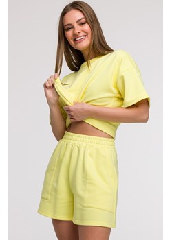 Bluza damska oversize z krótkimi rękawami cytrynowa B294, Kolor cytrynowy, Rozmiar 2XL/3XL, BeWear ze sklepu Primodo w kategorii Bluzki damskie - zdjęcie 188764161