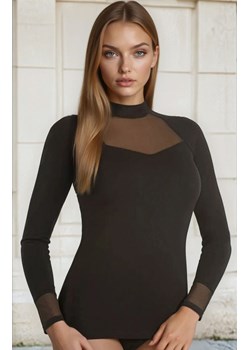 Czarna bluzka damska z golfem Mila 179243, Kolor czarny, Rozmiar 3XL, Teyli ze sklepu Primodo w kategorii Swetry damskie - zdjęcie 188764551