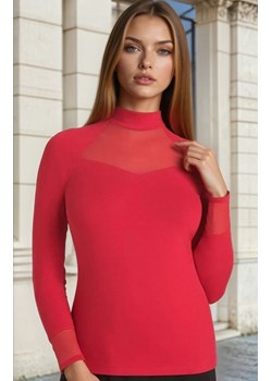 Czerwona bluzka z golfem damska Mila 179243, Kolor czerwony, Rozmiar 3XL, Teyli ze sklepu Primodo w kategorii Swetry damskie - zdjęcie 188764552