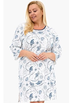 Bawełniana koszula nocna plus size 464/448 Ingrid, Kolor ecru-wzór, Rozmiar 3XL, Cornette ze sklepu Primodo w kategorii Koszule nocne - zdjęcie 188765071