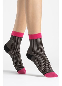 Skarpetki damskie wzorzyste Op-Art cappuccino 40 DEN, Kolor cappuccino-róż, Rozmiar uniwersalny, Fiore ze sklepu Primodo w kategorii Skarpetki damskie - zdjęcie 188768841