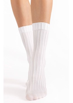Fiore skarpetki damskie w prążek białe BASICO 40 DEN, Kolor biały, Rozmiar uniwersalny, Fiore ze sklepu Primodo w kategorii Skarpetki damskie - zdjęcie 188768861
