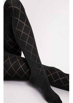 Czarne rajstopy damskie z mikrofibry w romby FUSIL 40 DEN, Kolor czarny, Rozmiar 2, Fiore ze sklepu Primodo w kategorii Rajstopy - zdjęcie 188768931