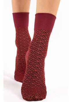 Skarpetki damskie o żakardowym wzorze Reina 40 DEN, Kolor bordowy, Rozmiar uniwersalny, Fiore ze sklepu Primodo w kategorii Skarpetki damskie - zdjęcie 188768993