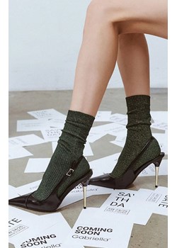 Zielone skarpetki ze złotą nitką Nora, Kolor zielony, Rozmiar uniwersalny, Gabriella ze sklepu Primodo w kategorii Skarpetki damskie - zdjęcie 188769074