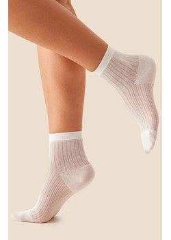Skarpetki damskie bawełniane ażurowe ecru SW063, Kolor ecru, Rozmiar 39-42, Gabriella ze sklepu Primodo w kategorii Skarpetki damskie - zdjęcie 188769092