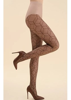 Rajstopy damski w geometryczne wzory mocca Dagna 20 DEN, Kolor mocca, Rozmiar 2, Gabriella ze sklepu Primodo w kategorii Rajstopy - zdjęcie 188769161