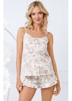 Piżama damska na wąskie ramiączko i krótkie spodenki Solita, Kolor ecru-wzór, Rozmiar S, Italian Fashion ze sklepu Primodo w kategorii Piżamy damskie - zdjęcie 188772133