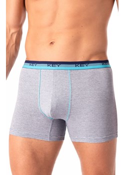 Bawełniane szare bokserki męskie MXH 340, Kolor jasny szary melanż, Rozmiar M, Key ze sklepu Primodo w kategorii Majtki męskie - zdjęcie 188772963