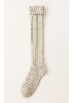 Beżowe podkolanówki damskie w prążek QR5019, Kolor beżowy, Rozmiar uniwersalny, Magnetis ze sklepu Primodo w kategorii Podkolanówki - zdjęcie 188774743