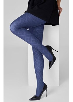 Marilyn rajstopy ciemnoniebieskie żakardowe z wzorem rombów 40 DEN Grace F02, Kolor ciemnoniebieski, Rozmiar 1/2, Marilyn ze sklepu Primodo w kategorii Rajstopy - zdjęcie 188774884