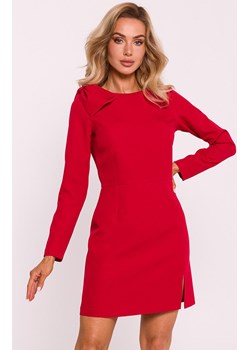 Sukienka z kokardą na ramieniu czerwona M814, Kolor czerwony, Rozmiar L, MOE ze sklepu Primodo w kategorii Sukienki - zdjęcie 188776933