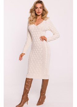 Sukienka swetrowa midi w kolorze kości słoniowej M824, Kolor kość słoniowa, Rozmiar uniwersalny, MOE ze sklepu Primodo w kategorii Sukienki - zdjęcie 188777073