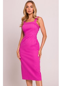 Moe sukienka ołówkowa z odpinanymi ramiączkami różowa M843, Kolor różowy, Rozmiar L, MOE ze sklepu Primodo w kategorii Sukienki - zdjęcie 188777270