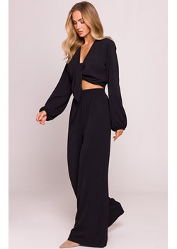 Moe długie spodnie damskie letnie czarne M862, Kolor czarny, Rozmiar L, MOE ze sklepu Primodo w kategorii Spodnie damskie - zdjęcie 188777603