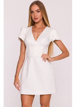 Moe żakardowa mini sukienka damska śmietankowa M882, Kolor kremowy, Rozmiar XL, MOE ze sklepu Primodo w kategorii Sukienki - zdjęcie 188777893