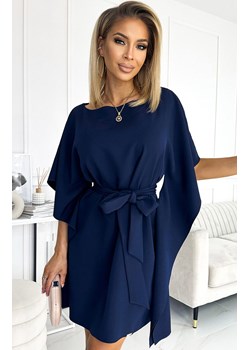Sukienka nietoperz granatowa 287-24 Sofia, Kolor granatowy, Rozmiar 2XL/3XL, Numoco ze sklepu Primodo w kategorii Sukienki - zdjęcie 188779371