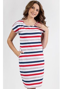 Bawełniana koszula nocna beżowo-czerwona 146, Kolor beżowo-czerwony, Rozmiar S, Regina ze sklepu Primodo w kategorii Koszule nocne - zdjęcie 188780310