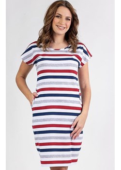 Bawełniana koszula nocna szaro-bordowa 146, Kolor szaro-bordowy, Rozmiar S, Regina ze sklepu Primodo w kategorii Koszule nocne - zdjęcie 188780311