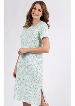 Bawełniana koszula nocna seledynowa 149, Kolor seledynowy-wzór, Rozmiar M, Regina ze sklepu Primodo w kategorii Koszule nocne - zdjęcie 188780312