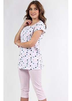 Dwuczęściowa piżama damska ecru 690, Kolor ecru-wzór, Rozmiar M, Regina ze sklepu Primodo w kategorii Piżamy damskie - zdjęcie 188780392