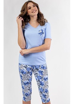 Bawełniana piżama damska niebieska 698, Kolor niebieski-wzór, Rozmiar M, Regina ze sklepu Primodo w kategorii Piżamy damskie - zdjęcie 188780400