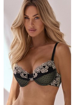 Biustonosz push-up czarno-złoty Nefer, Kolor czarno-złoty, Rozmiar 70A, Róża ze sklepu Primodo w kategorii Biustonosze - zdjęcie 188781990
