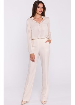 Spodnie damskie rozszerzane na dole kość słoniowa S371, Kolor kość słoniowa, Rozmiar S, Stylove ze sklepu Primodo w kategorii Spodnie damskie - zdjęcie 188782850