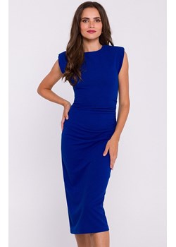 Sukienka bez rękawów z zakładkami na boku chabrowa S382, Kolor chabrowy, Rozmiar L, Stylove ze sklepu Primodo w kategorii Sukienki - zdjęcie 188782994