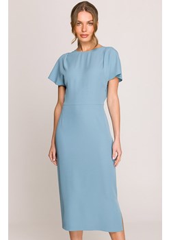 Sukienka z dekoltem z tyłu i rozcięciem zimny niebieski S398, Kolor jasnoniebieski, Rozmiar L, Stylove ze sklepu Primodo w kategorii Sukienki - zdjęcie 188783234