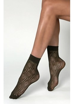 Skarpetki damskie ażurowe oliwkowe KIRA, Kolor oliwkowy, Rozmiar uniwersalny, Veneziana ze sklepu Primodo w kategorii Skarpetki damskie - zdjęcie 188785380