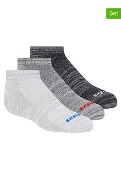 Skechers Skarpety (3 pary) w kolorze szaro-czarnym ze sklepu Limango Polska w kategorii Skarpetki dziecięce - zdjęcie 188785841